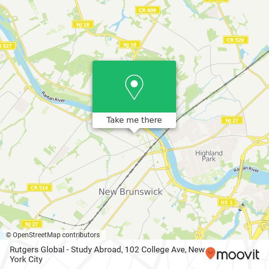 Rutgers Global - Study Abroad, 102 College Ave map