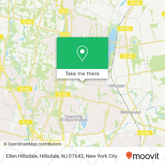 Mapa de Ellen Hillsdale, Hillsdale, NJ 07642
