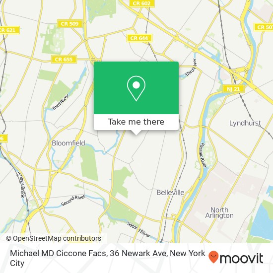 Michael MD Ciccone Facs, 36 Newark Ave map