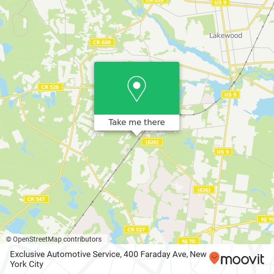 Mapa de Exclusive Automotive Service, 400 Faraday Ave