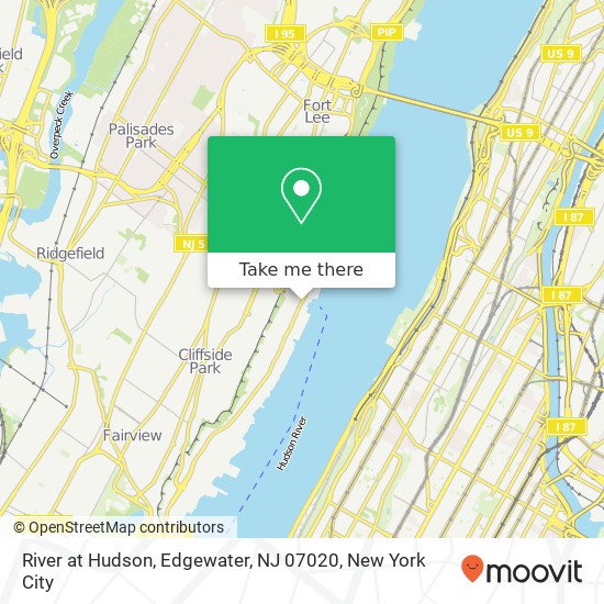 Mapa de River at Hudson, Edgewater, NJ 07020