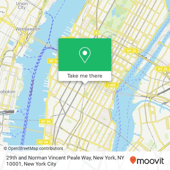 Mapa de 29th and Norman Vincent Peale Way, New York, NY 10001