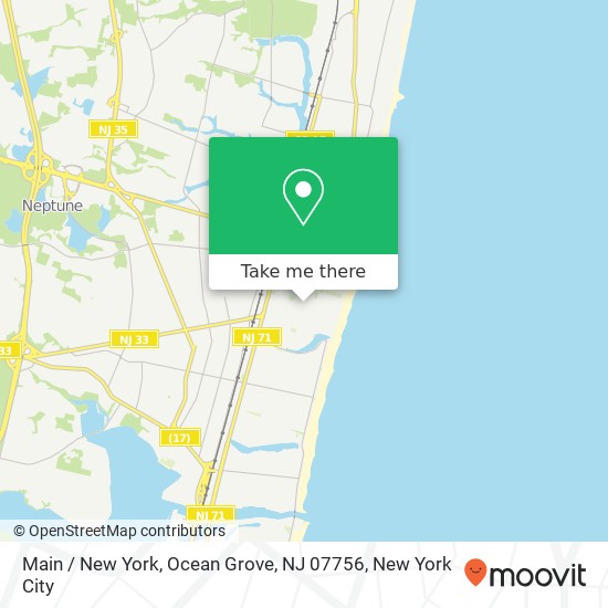 Mapa de Main / New York, Ocean Grove, NJ 07756