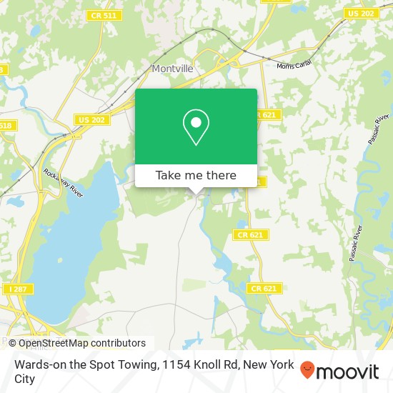 Wards-on the Spot Towing, 1154 Knoll Rd map