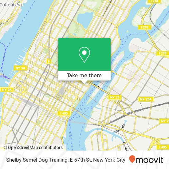 Shelby Semel Dog Training, E 57th St map