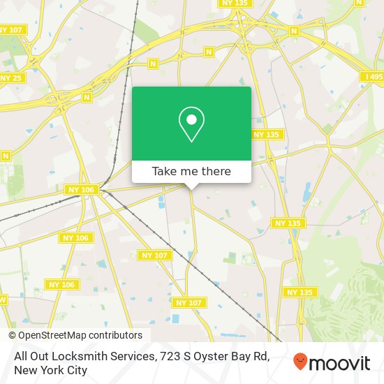 Mapa de All Out Locksmith Services, 723 S Oyster Bay Rd