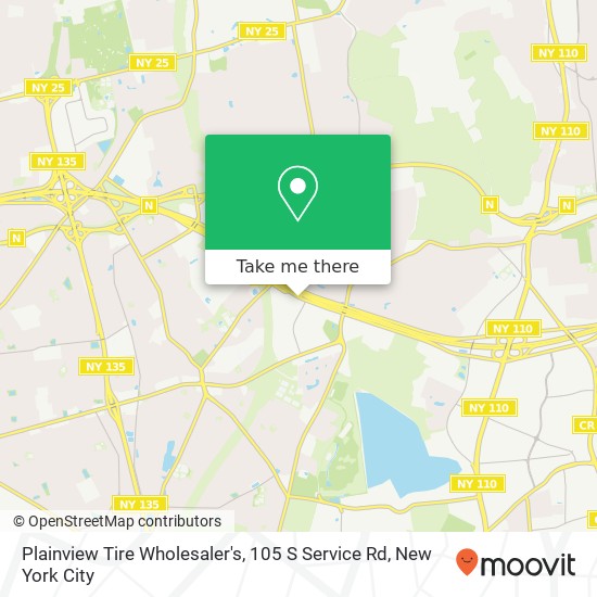 Mapa de Plainview Tire Wholesaler's, 105 S Service Rd