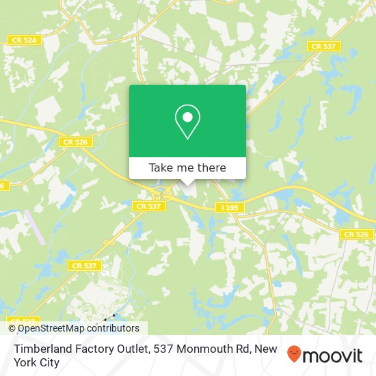 Mapa de Timberland Factory Outlet, 537 Monmouth Rd