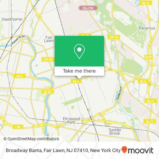 Broadway Banta, Fair Lawn, NJ 07410 map