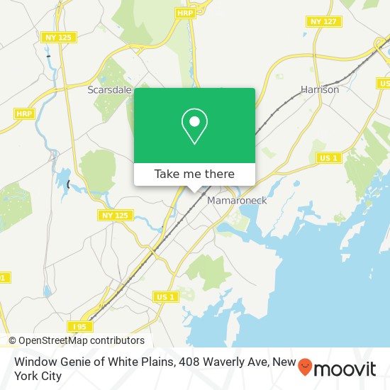 Mapa de Window Genie of White Plains, 408 Waverly Ave