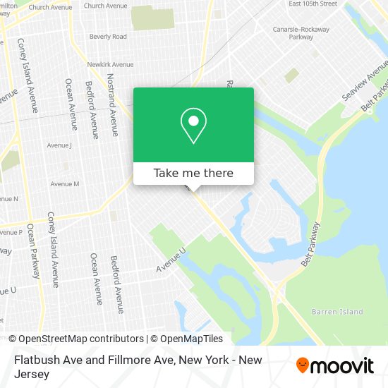 Flatbush Ave and Fillmore Ave map