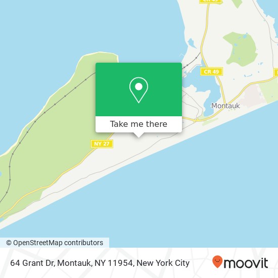 Mapa de 64 Grant Dr, Montauk, NY 11954