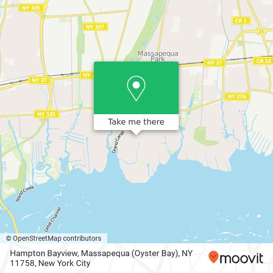 Hampton Bayview, Massapequa (Oyster Bay), NY 11758 map