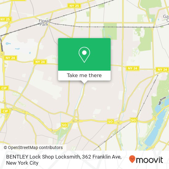 Mapa de BENTLEY Lock Shop Locksmith, 362 Franklin Ave