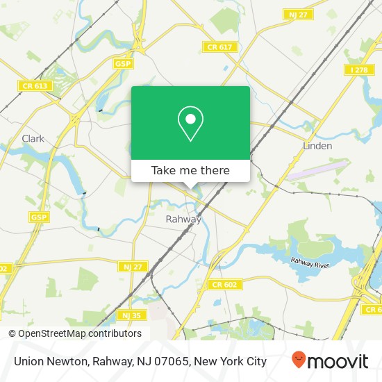 Mapa de Union Newton, Rahway, NJ 07065
