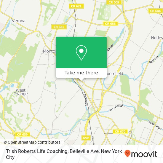 Mapa de Trish Roberts Life Coaching, Belleville Ave