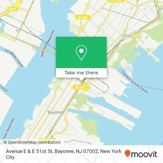 Mapa de Avenue E & E 51st St, Bayonne, NJ 07002