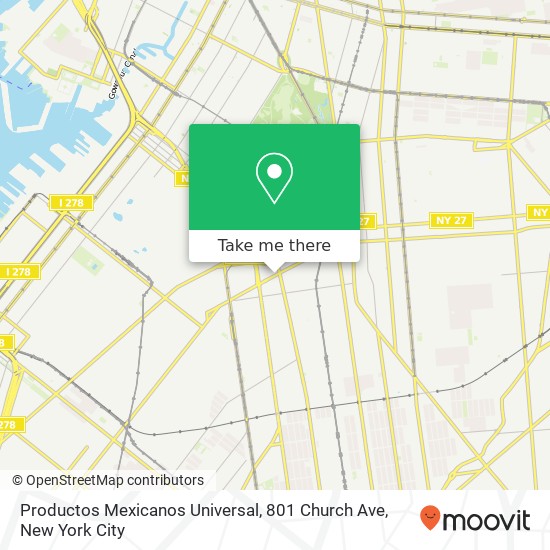 Mapa de Productos Mexicanos Universal, 801 Church Ave