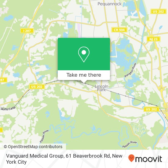 Mapa de Vanguard Medical Group, 61 Beaverbrook Rd