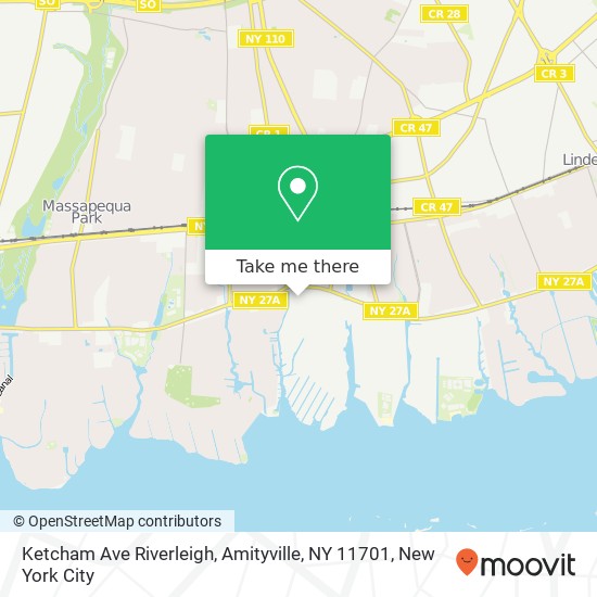 Ketcham Ave Riverleigh, Amityville, NY 11701 map