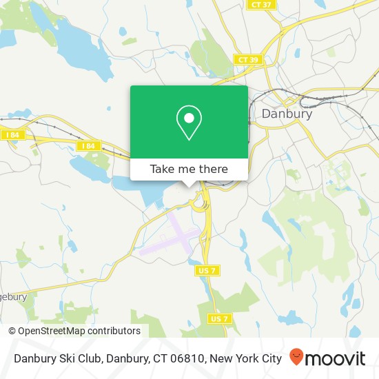 Mapa de Danbury Ski Club, Danbury, CT 06810