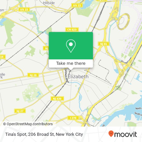 Mapa de Tina's Spot, 206 Broad St