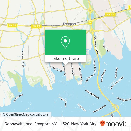 Mapa de Roosevelt Long, Freeport, NY 11520