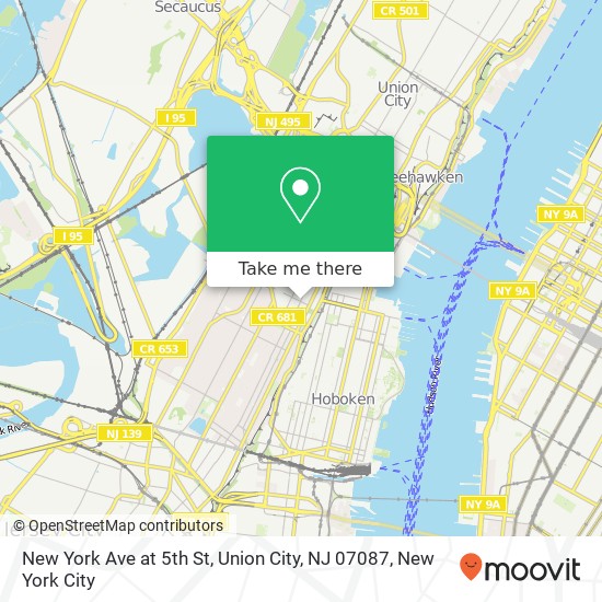 Mapa de New York Ave at 5th St, Union City, NJ 07087
