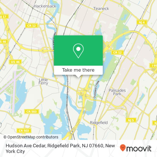 Mapa de Hudson Ave Cedar, Ridgefield Park, NJ 07660