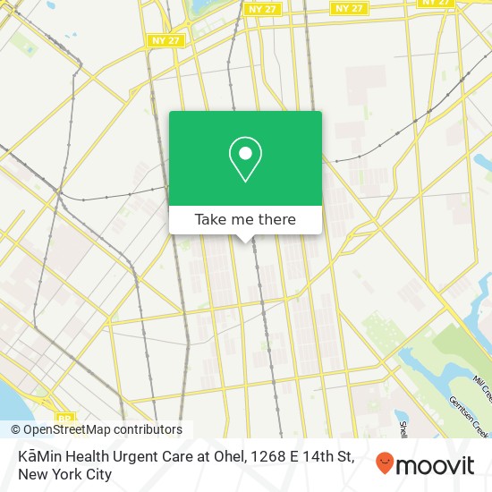 Mapa de KāMin Health Urgent Care at Ohel, 1268 E 14th St