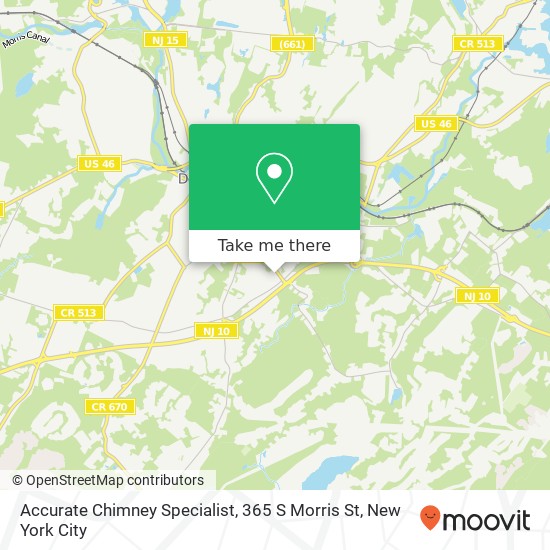 Mapa de Accurate Chimney Specialist, 365 S Morris St