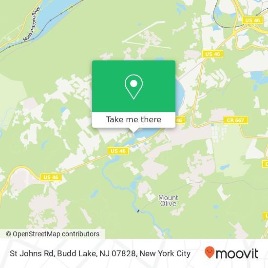 Mapa de St Johns Rd, Budd Lake, NJ 07828