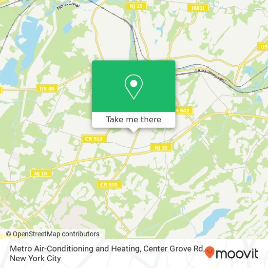 Mapa de Metro Air-Conditioning and Heating, Center Grove Rd