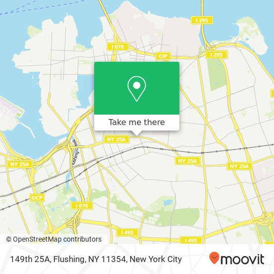 149th 25A, Flushing, NY 11354 map