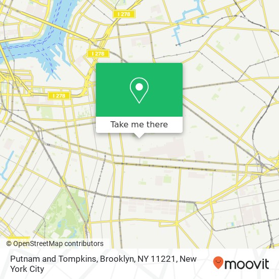 Mapa de Putnam and Tompkins, Brooklyn, NY 11221