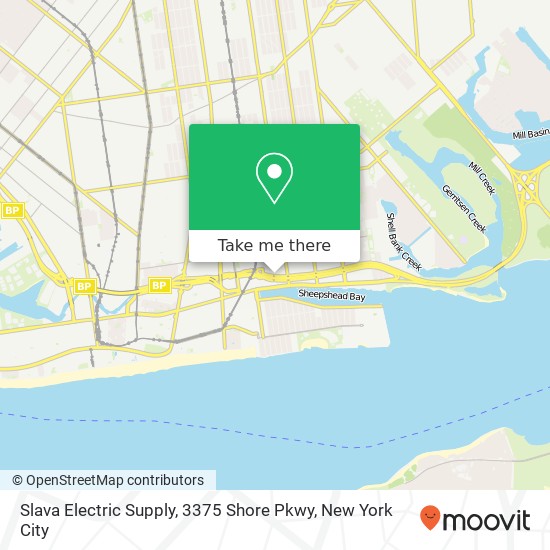 Mapa de Slava Electric Supply, 3375 Shore Pkwy