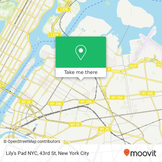 Mapa de Lily's Pad NYC, 43rd St