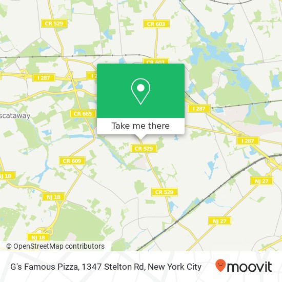 G's Famous Pizza, 1347 Stelton Rd map
