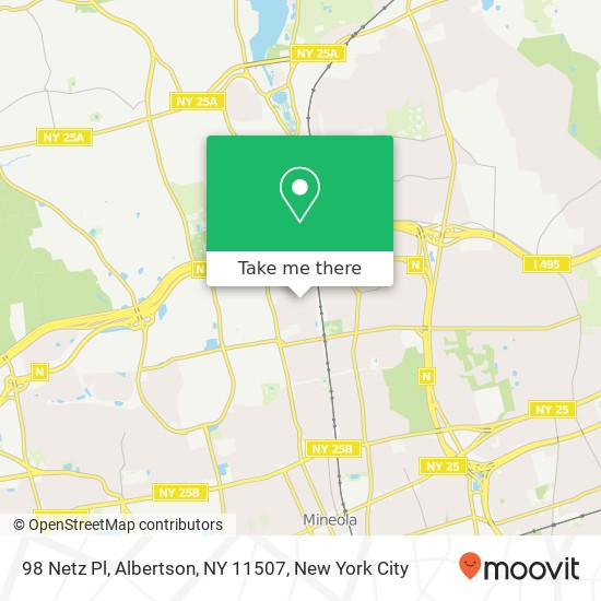 Mapa de 98 Netz Pl, Albertson, NY 11507