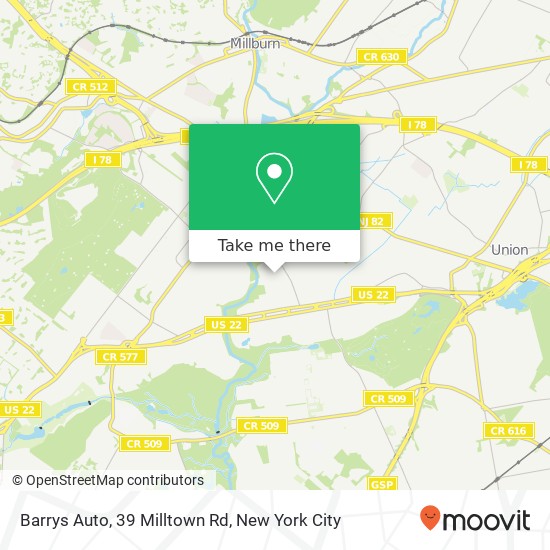 Mapa de Barrys Auto, 39 Milltown Rd