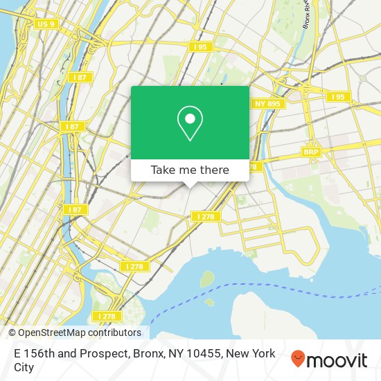 Mapa de E 156th and Prospect, Bronx, NY 10455