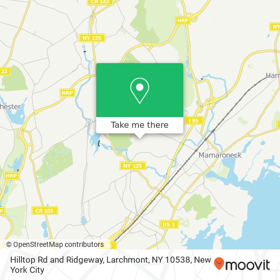 Mapa de Hilltop Rd and Ridgeway, Larchmont, NY 10538