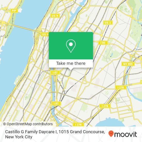 Mapa de Castillo G Family Daycare I, 1015 Grand Concourse
