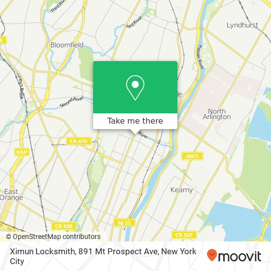 Mapa de Ximun Locksmith, 891 Mt Prospect Ave