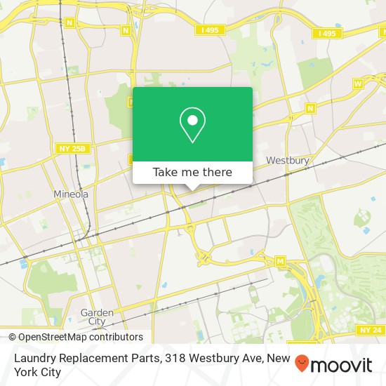 Mapa de Laundry Replacement Parts, 318 Westbury Ave