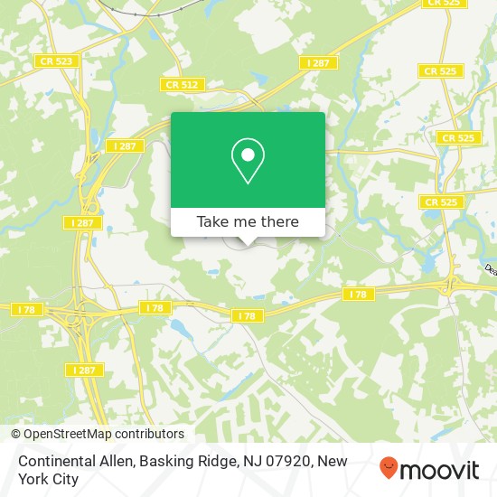 Mapa de Continental Allen, Basking Ridge, NJ 07920