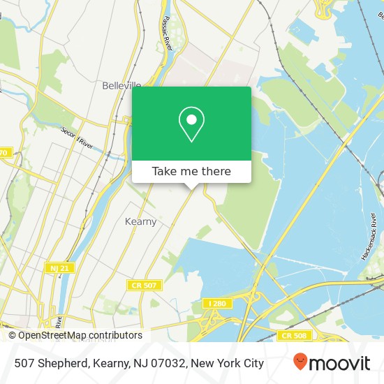 Mapa de 507 Shepherd, Kearny, NJ 07032