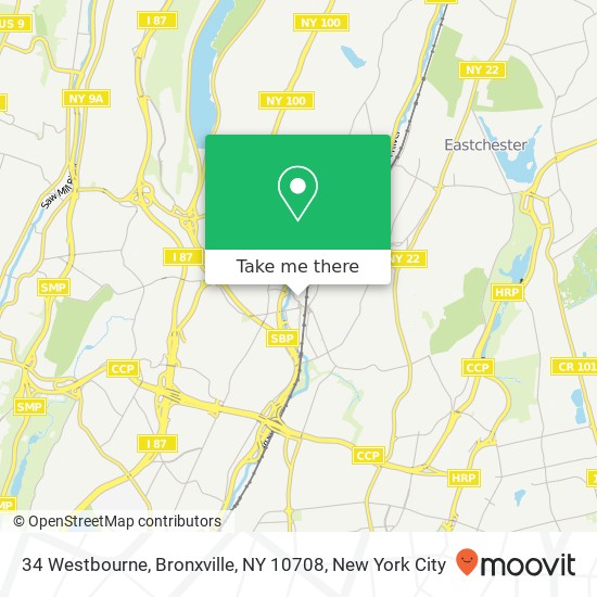 Mapa de 34 Westbourne, Bronxville, NY 10708