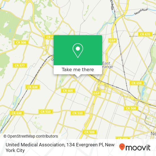 Mapa de United Medical Association, 134 Evergreen Pl