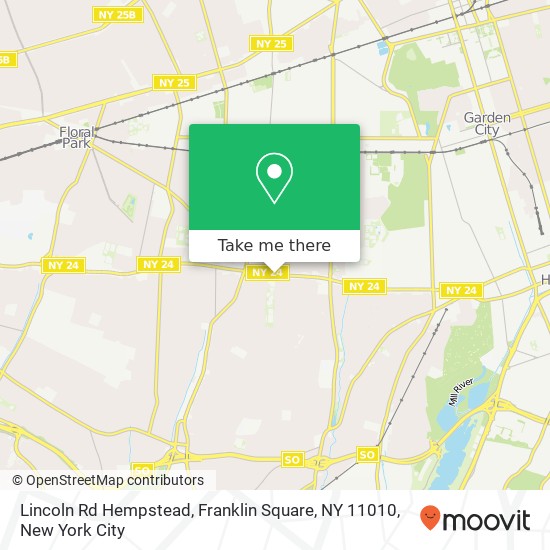Mapa de Lincoln Rd Hempstead, Franklin Square, NY 11010